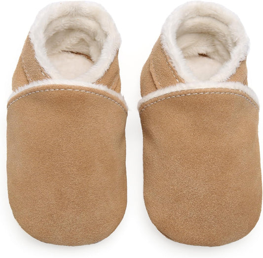 Cozy Leather Baby Slippers for Girls and Boys Warm Winter