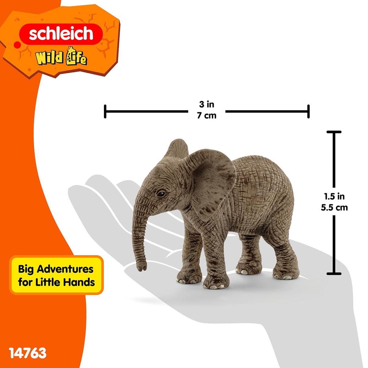 Schleich African Elephant Calf Toy Figurine