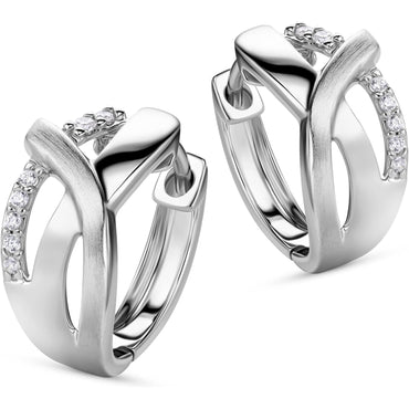 18ct Gold Plated Sterling Silver Huggie Earrings - Dazzling Zirconia Hoops
