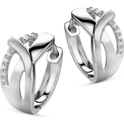 18ct Gold Plated Sterling Silver Huggie Earrings - Dazzling Zirconia Hoops