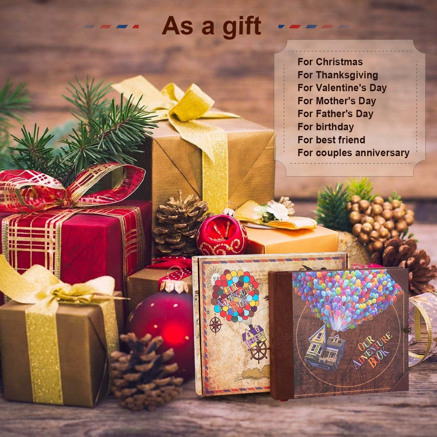 JIMBON Our Adventure Book: Retro Photo Album Scrapbook for Couple Memories