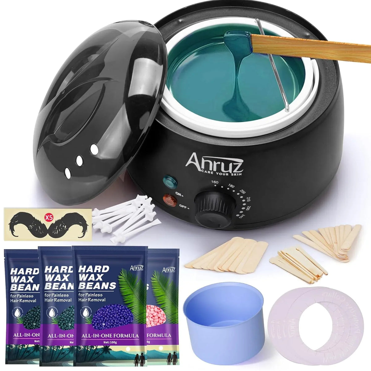 ANRUZ Home Waxing Kit with Silicone Bowl & Wax Beads - Gomix Brands Outlet