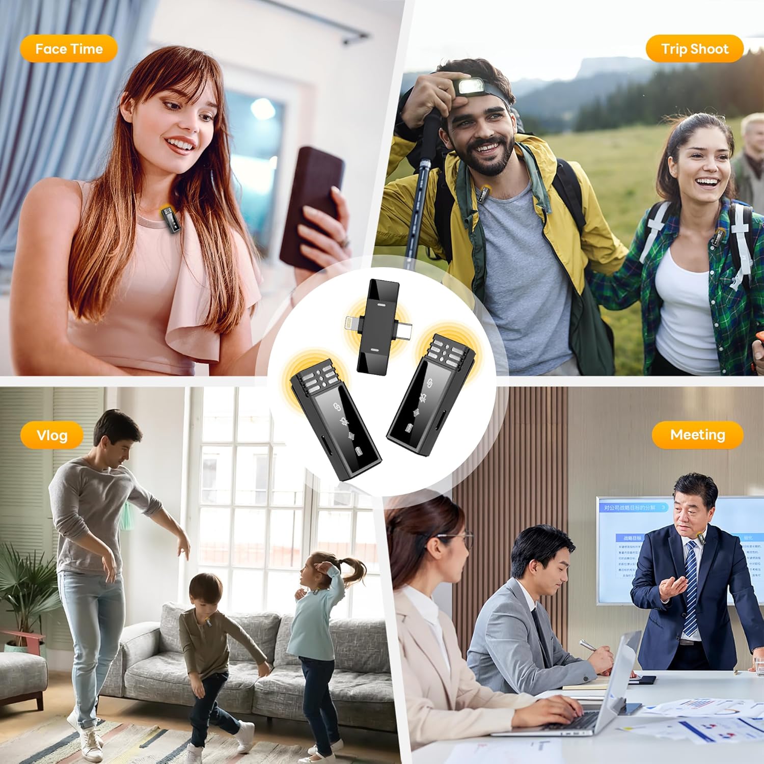 UNBRAN Wireless Lavalier Clip‑On Mic for iPhone & Android