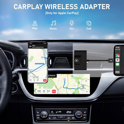 2024 Wireless CarPlay Adapter: Converts Wired to Wireless, Easy Plug & Play