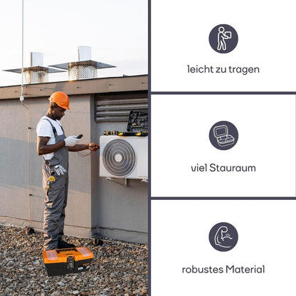 Perel 13‑inch Plastic Tool Box with Metal Latch