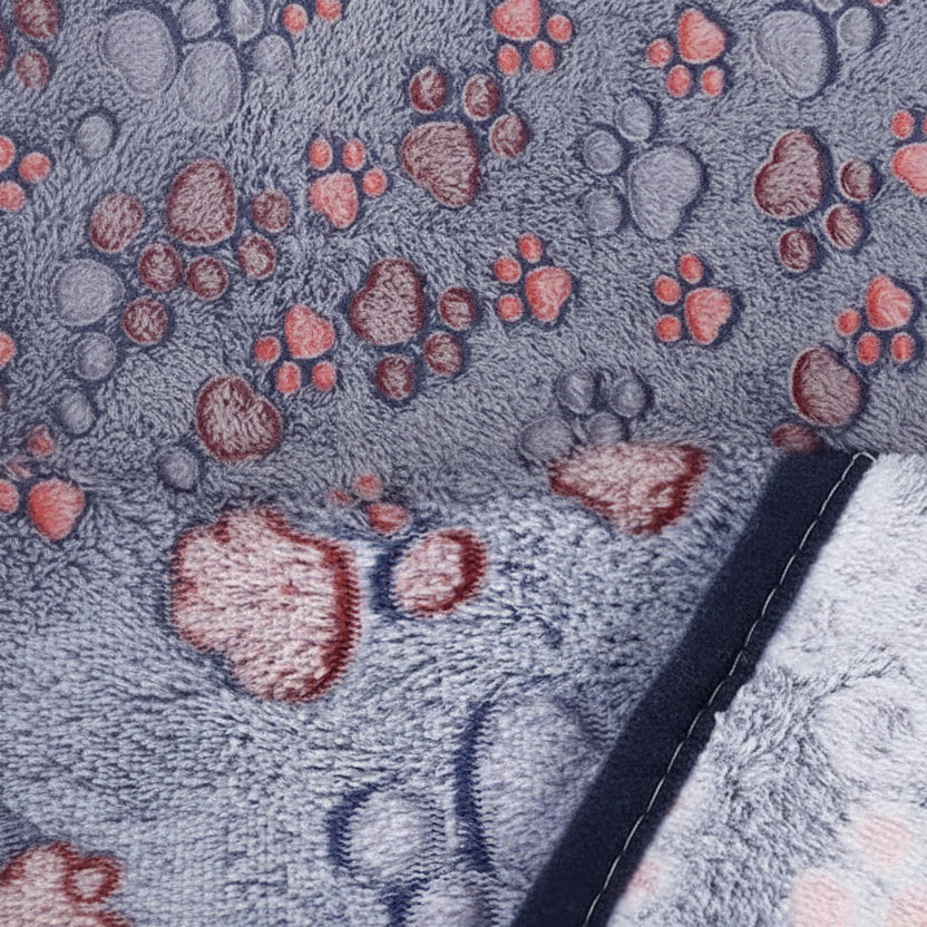 Warm Paw Print Pet Blanket for Dogs and Cats
