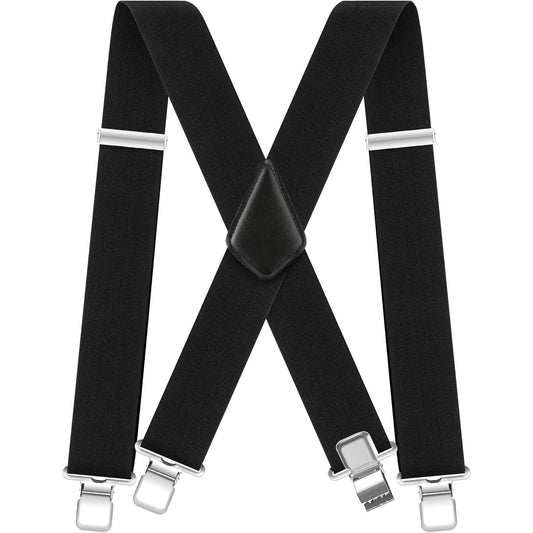 Ultrashang Classic Men's Heavy-Duty 2-Inch Wide Suspenders with Sturdy Clips