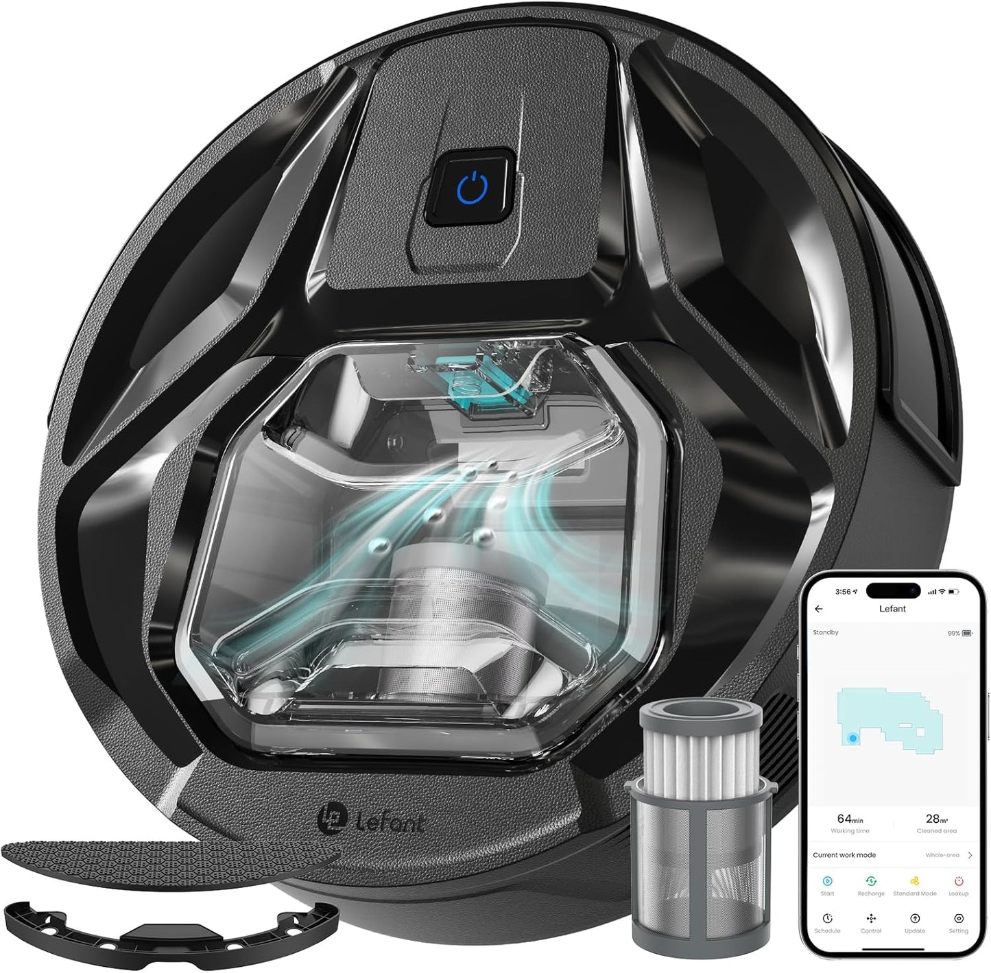 Lefant M320 Robot Vacuum with 6000Pa Suction, Carpet Detection, Mop