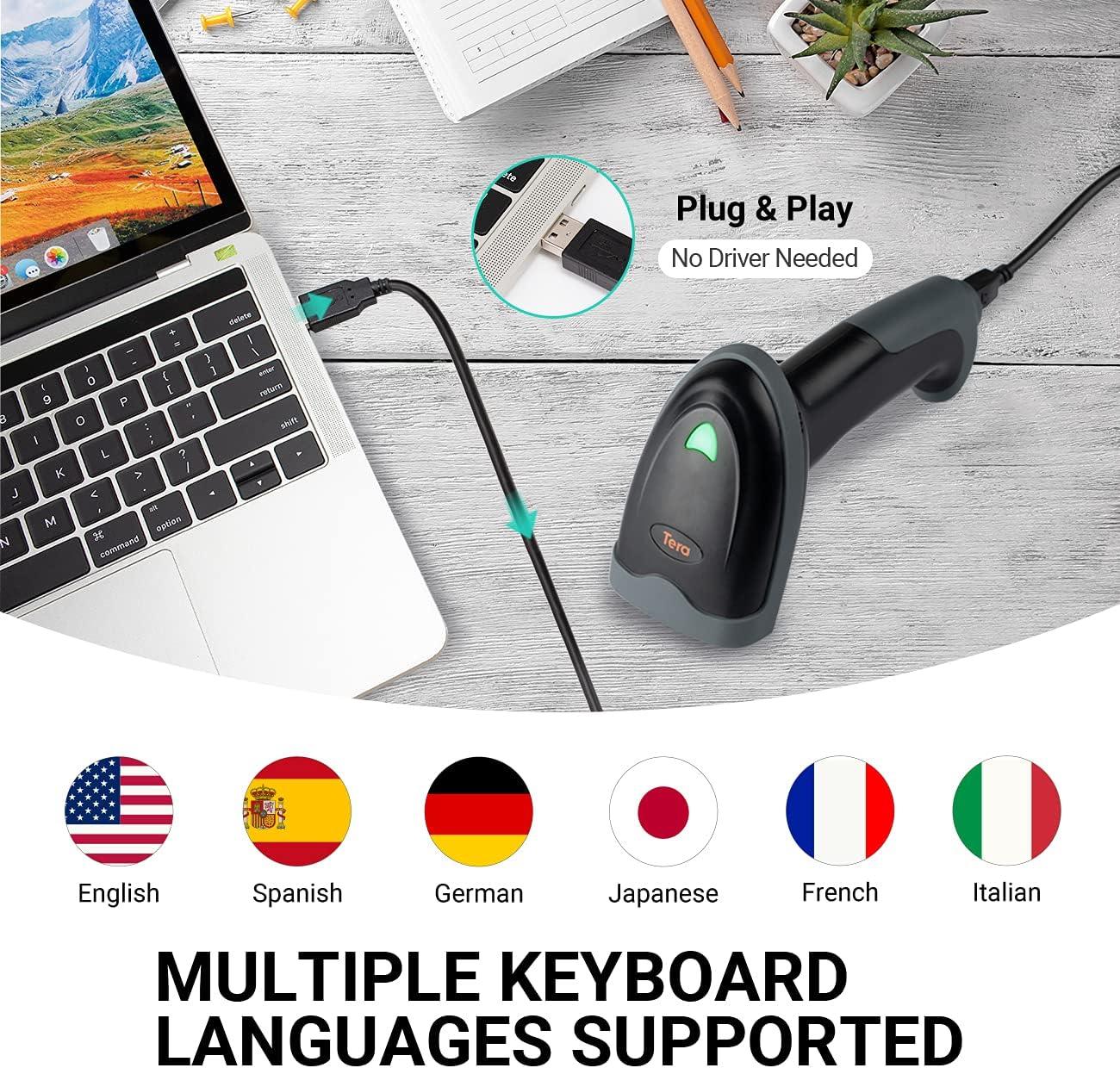 Tera Pro Series L0013B-OG Wireless 1D Barcode Scanner with Bluetooth and USB - Gomix Brands Outlet