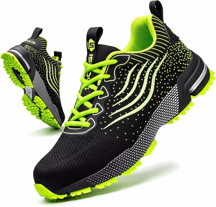 CYKYGGO Lightweight Steel Toe Safety Shoes for Men and Women
