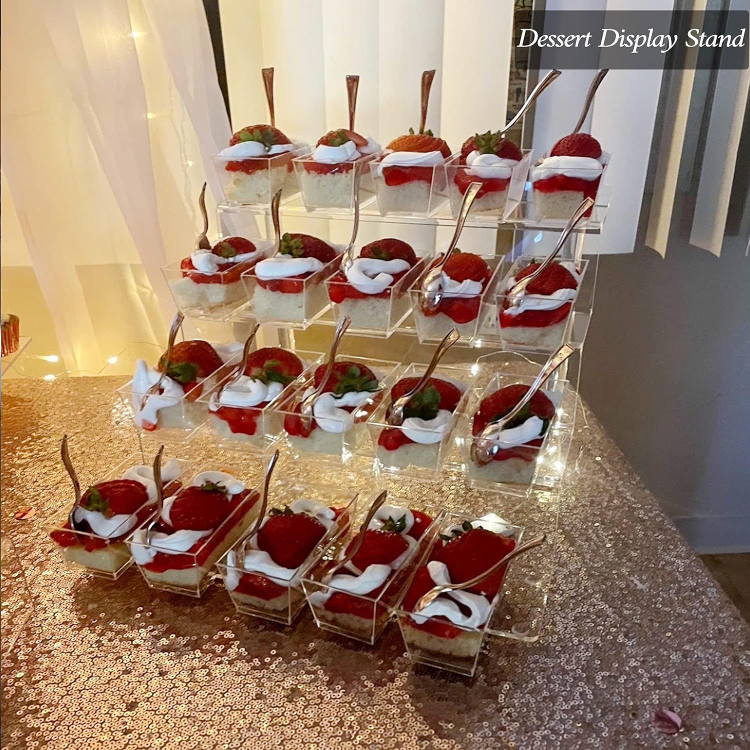 12‑inch Clear Acrylic 4‑Tier Display Stand with Removable Step