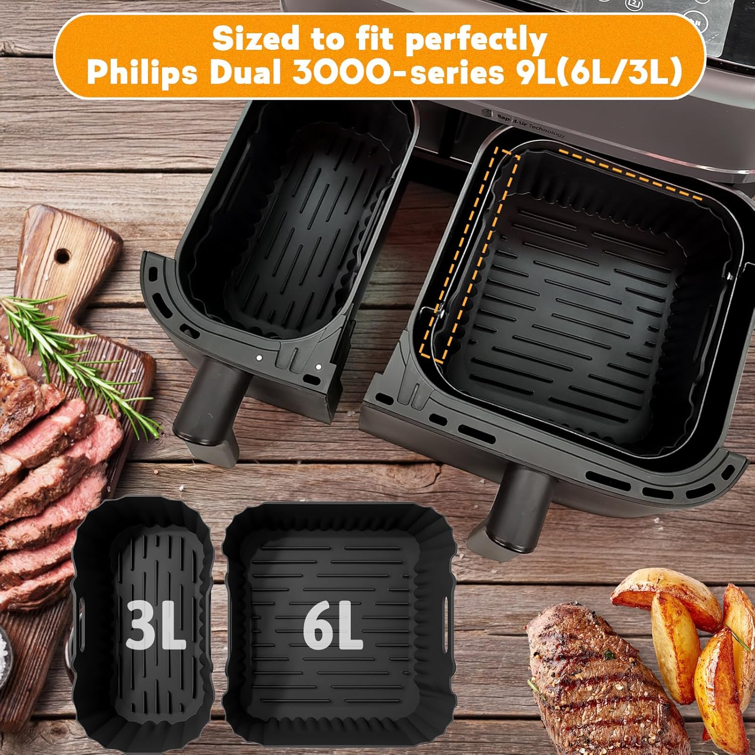 23-Piece Philips Dual Basket Airfryer Accessory Set with Silicone Moulds