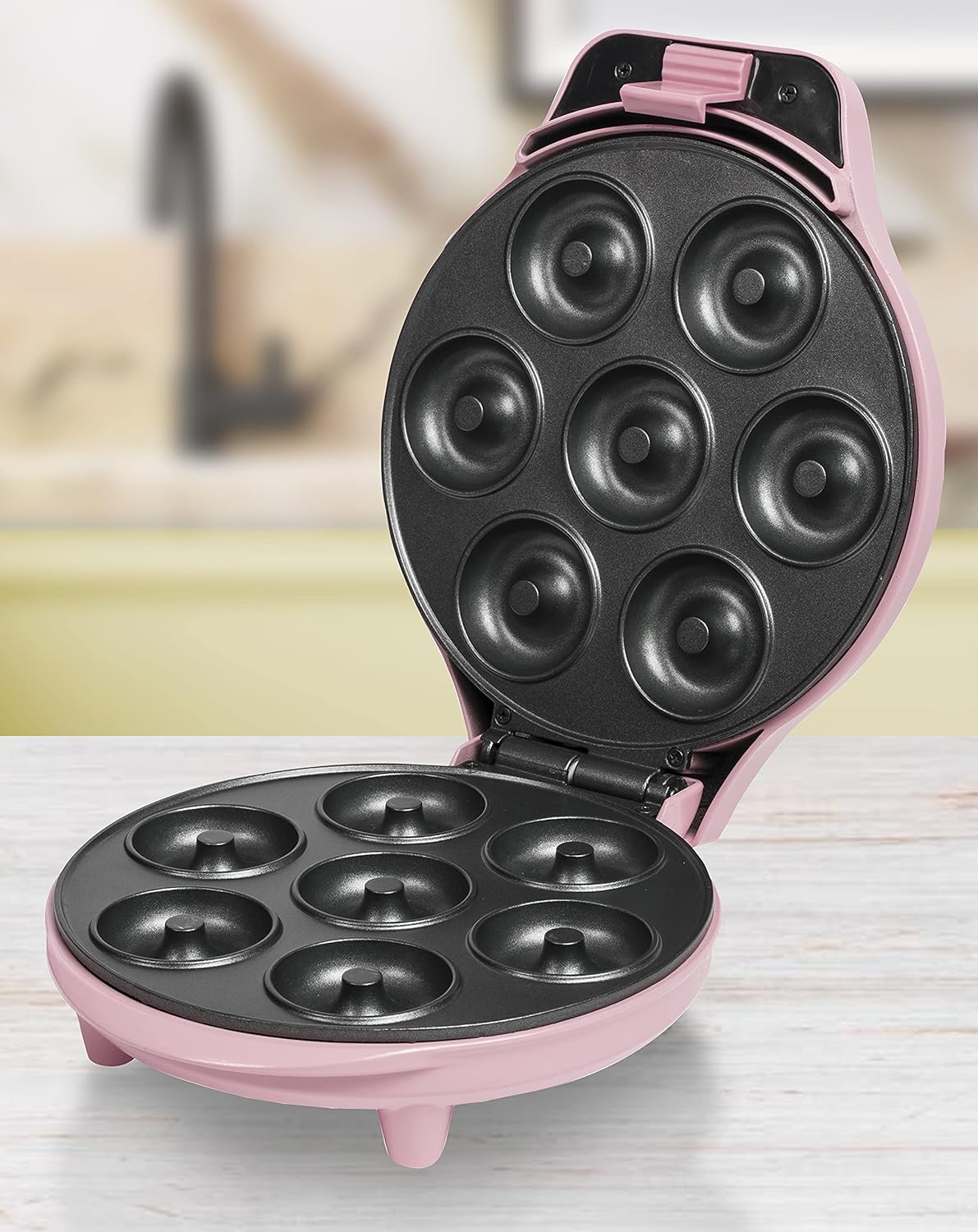 Bestron Retro Pink Mini Donut Maker 7‑Slot Non‑Stick 700W