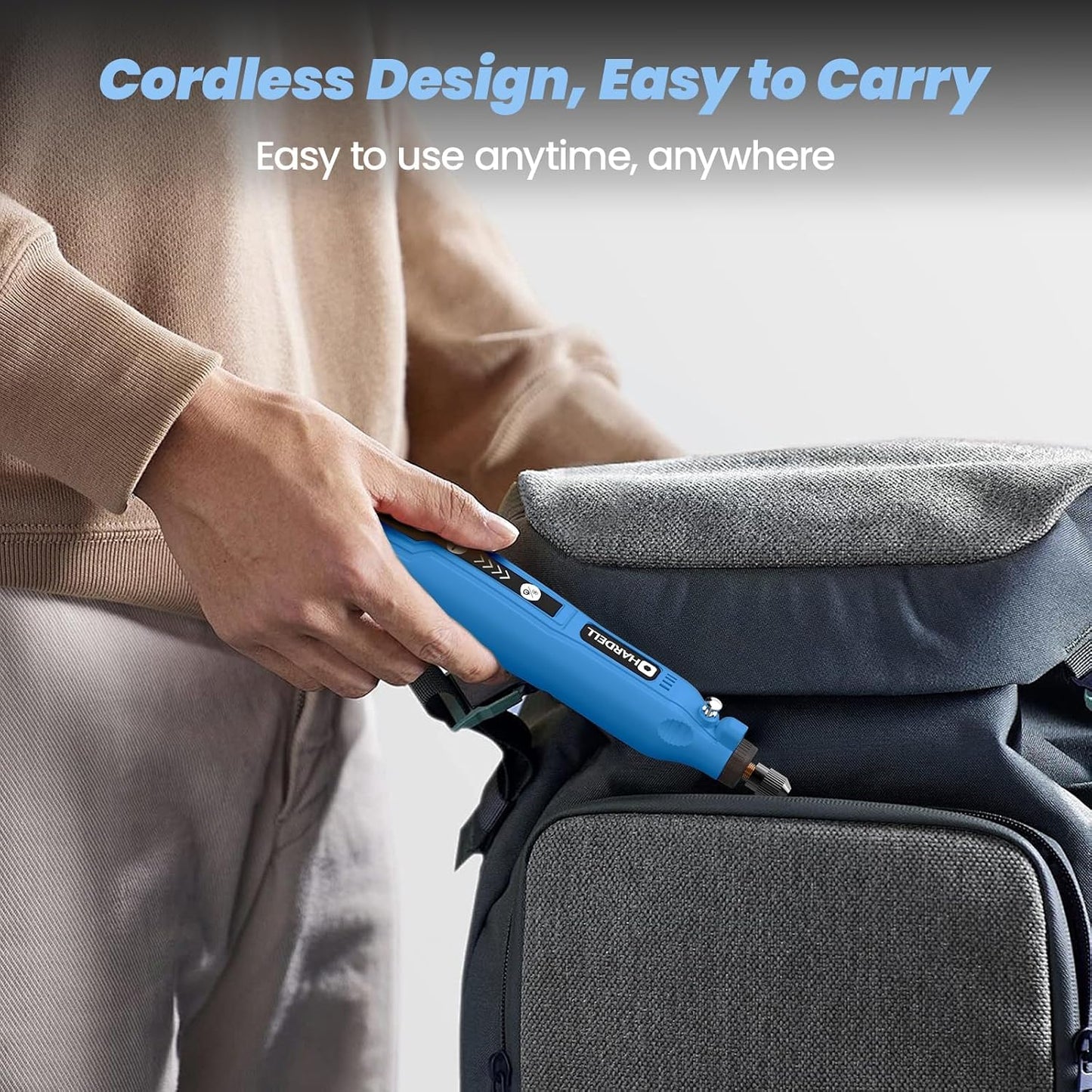 HARDELL Cordless Rotary Tool Kit: 5-Speed Mini for Engraving, Sanding, Polishing, Carving