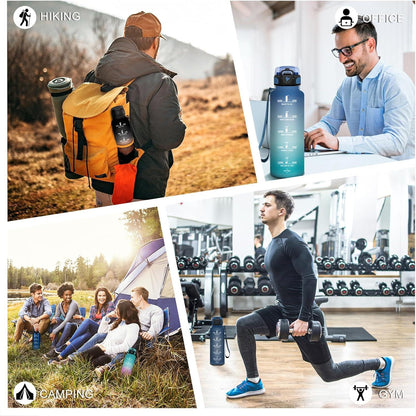 HoneyHolly 1.5L BPA-Free Frosted Navy Blue Water Bottle with Straw for Fitness & Outdoor - Gomix Brands Outlet