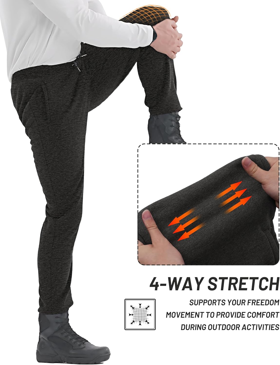 TACVASEN Men's Sherpa-Lined Fleece Sweatpants for Winter Warmth