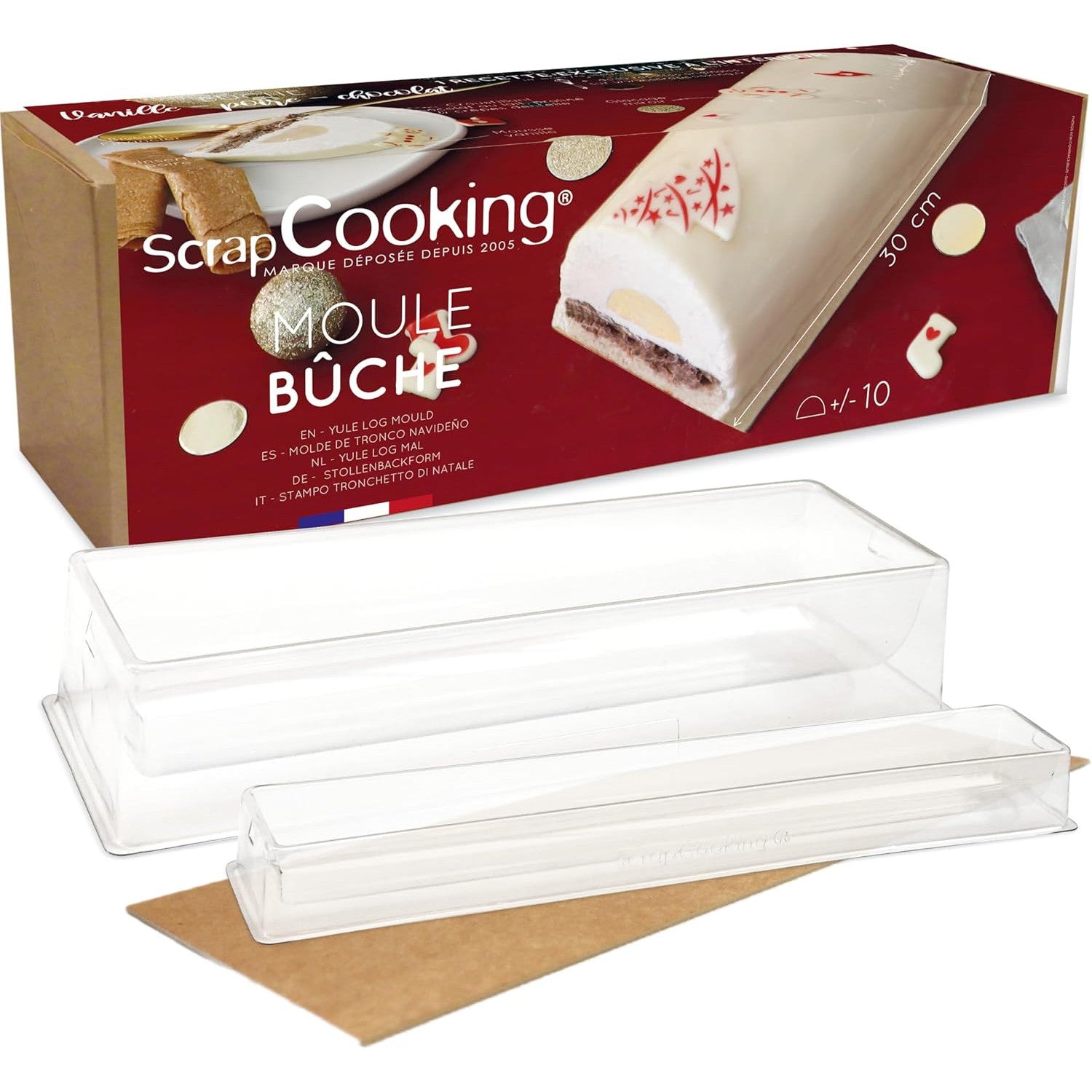ScrapCooking 1921 PVC Log Mould – White, 13 x 4.5 x 2.5 in Reusable Baking Pan