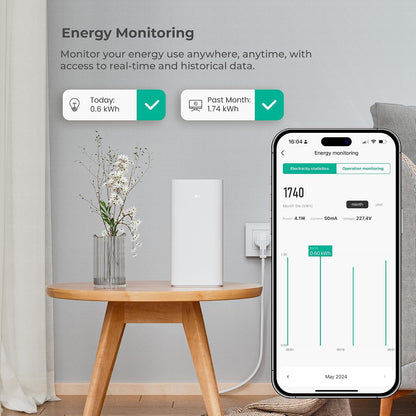 UPXNBOR 13A Smart WiFi Socket with Energy Monitoring