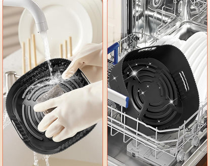 YINGRACE Y009 Silicone Air Fryer Liners 22cm Black 2-Pack