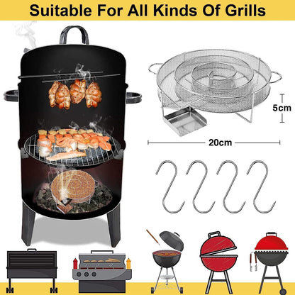 FunkySun Premium Round Cold Smoke Generator Stainless Steel 20x20x5cm