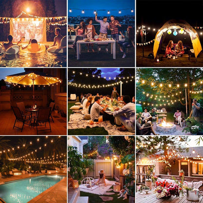 Avoalre 18+3M Outdoor String Lights 30+3 LED G40 Bulbs 8 Modes Timer IP44 Waterproof Warm White