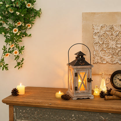 Romadedi Wooden Lantern Candle Holder