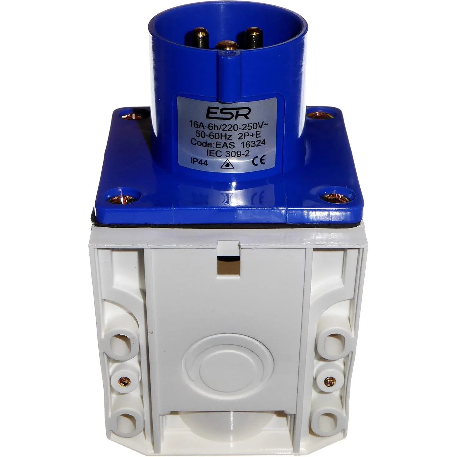 Blue 16 Amp 3 Pin IP44 Appliance Inlet with Gland - Gomix Brands Outlet