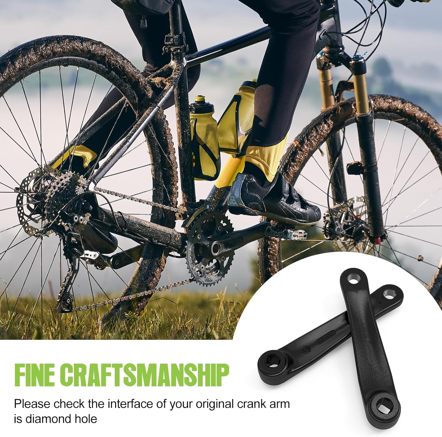 BAFANG 170mm Diamond Hole Right Crank Arm for E‑Bike