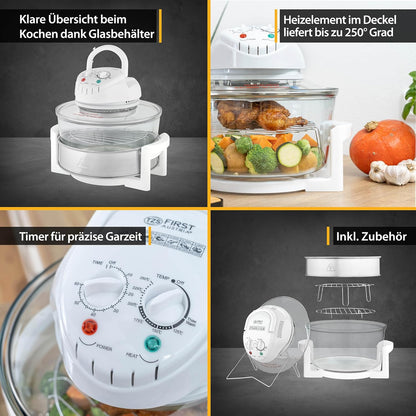 Large 17L TZS First Austria Halogen Oven with Extender Ring