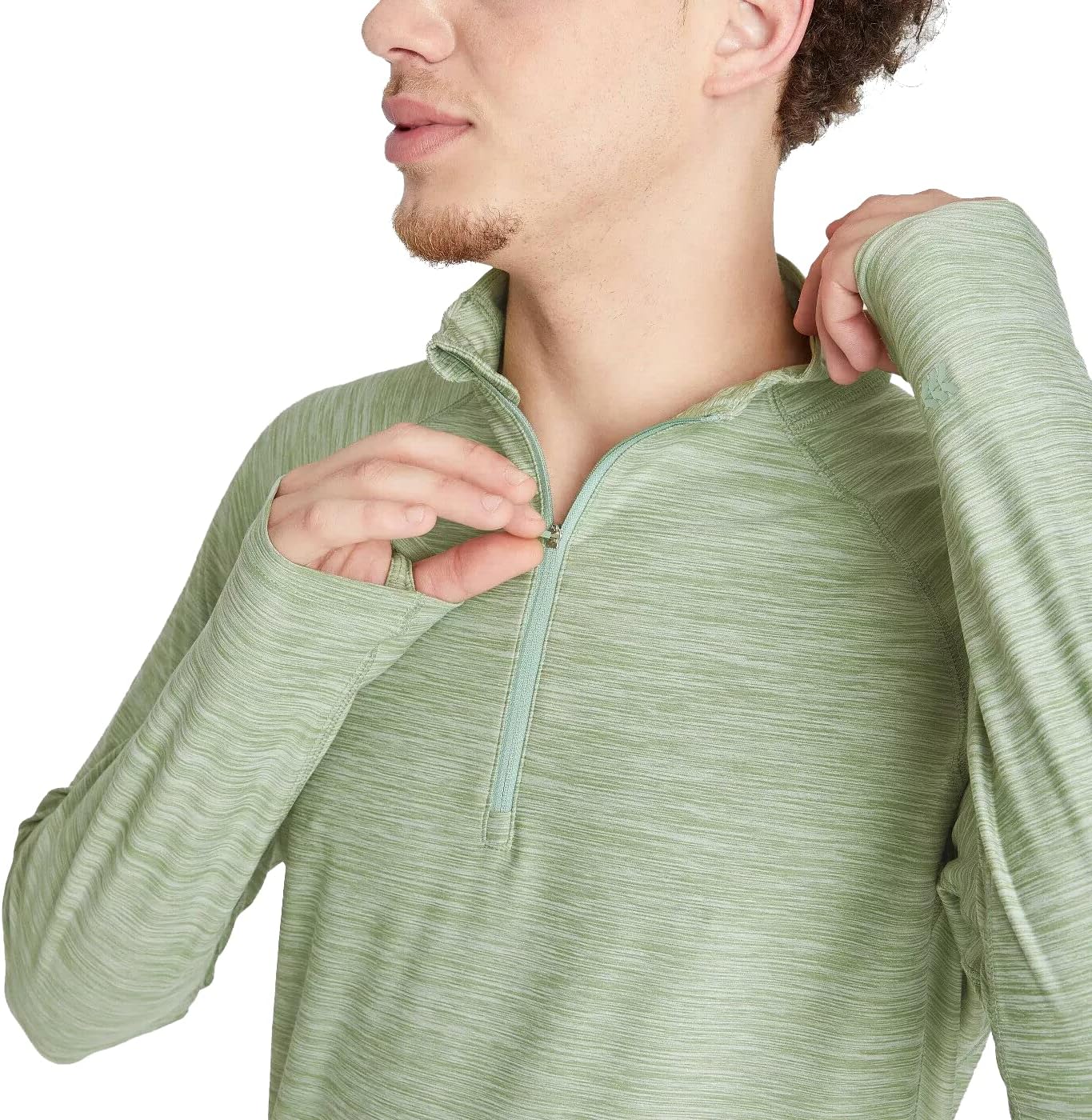 All in Motion Men's Quarter Zip Pullover Light Green Small