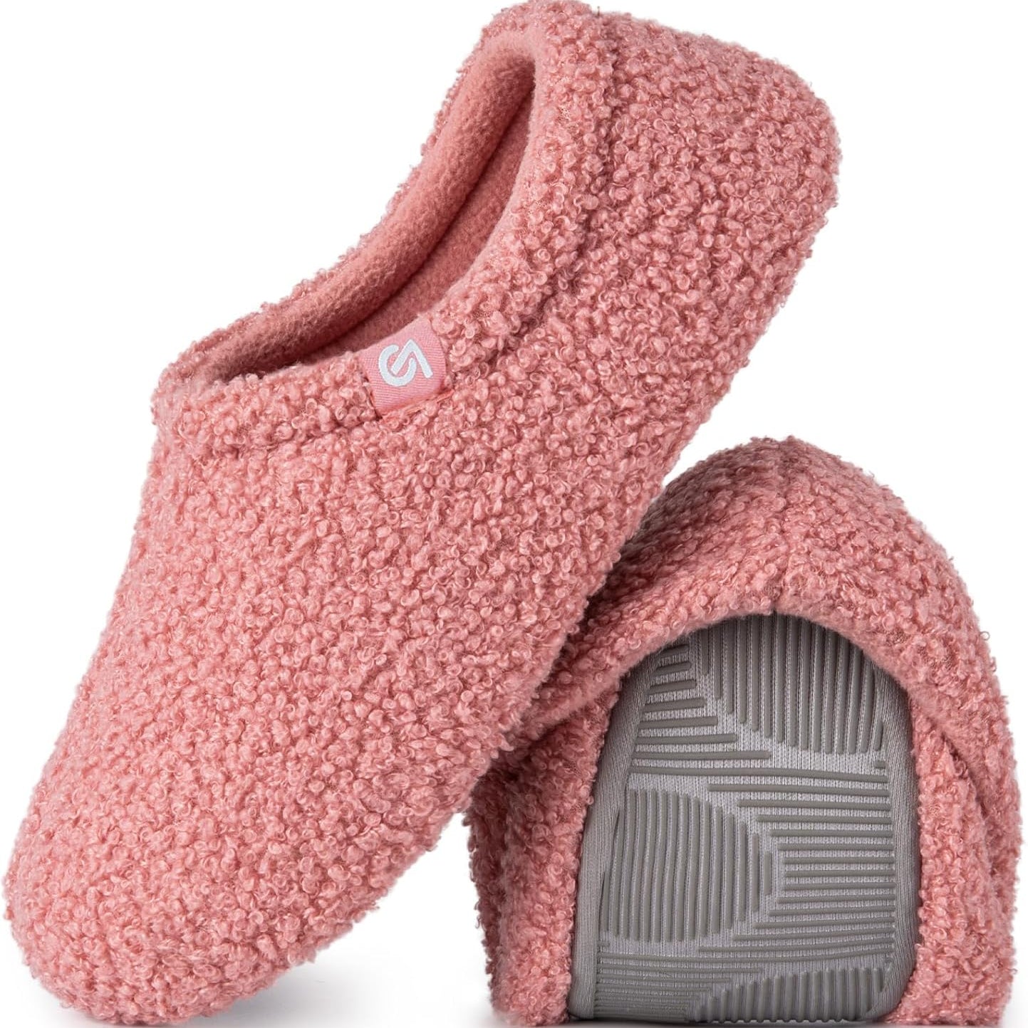 VeraCosy Women's Memory Foam Felt Slippers Closed Heel Polar Fleece Lining