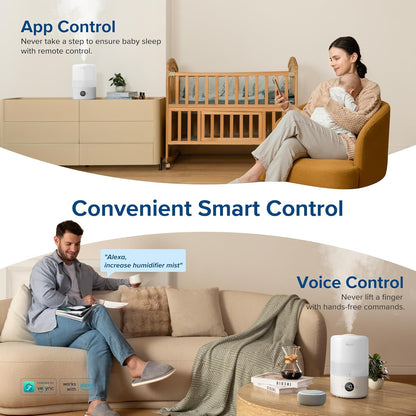 LEVOIT Smart Cool Mist Top Fill Humidifier 3L White