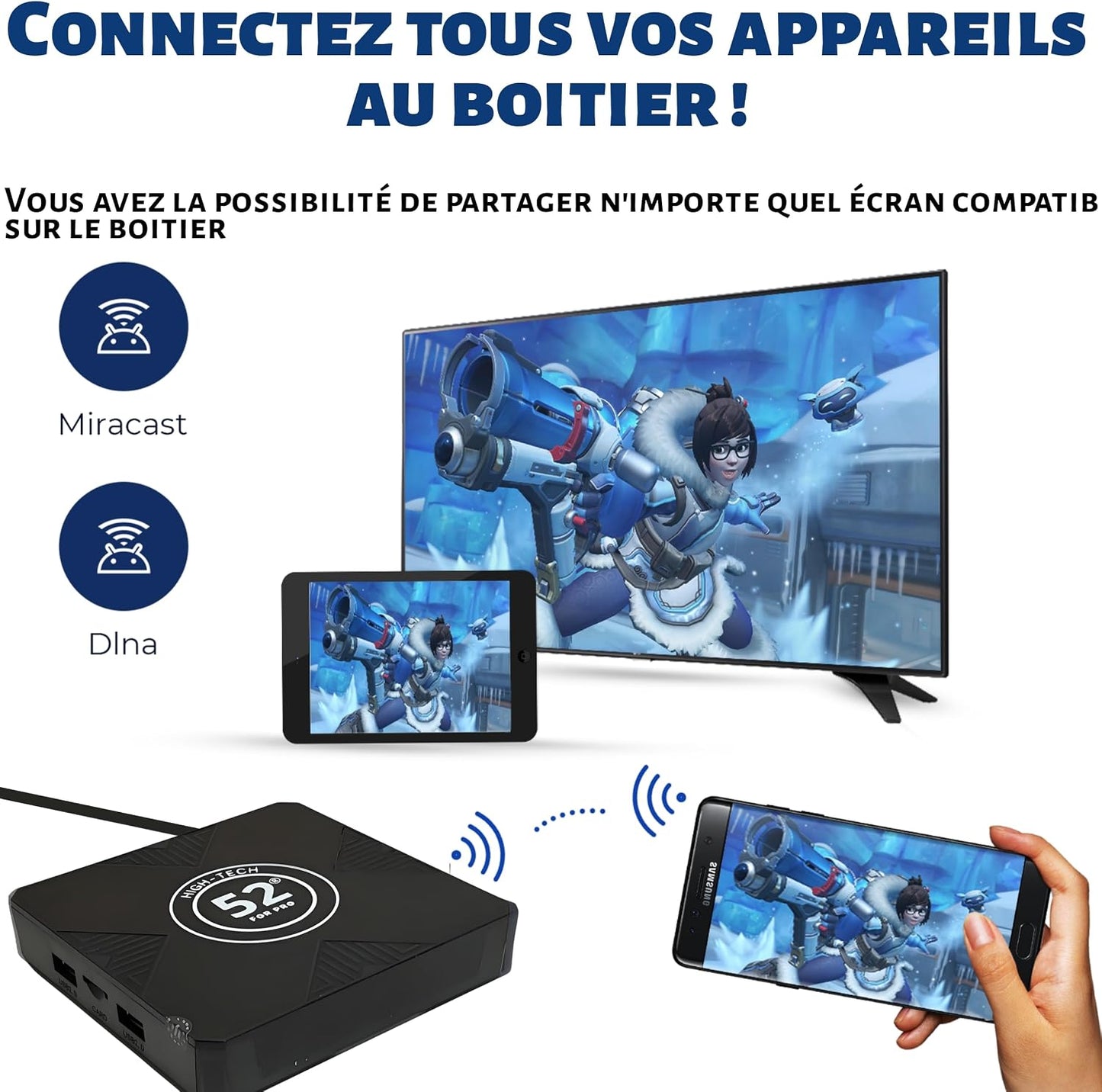 52 FOR PRO Android 12.0 TV Box 4GB RAM 32GB ROM 4K+ 60Hz Media Player with Bluetooth Remote