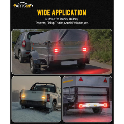 Partsam Square LED Magnetic Trailer Light Kit with 7‑Pin Plug