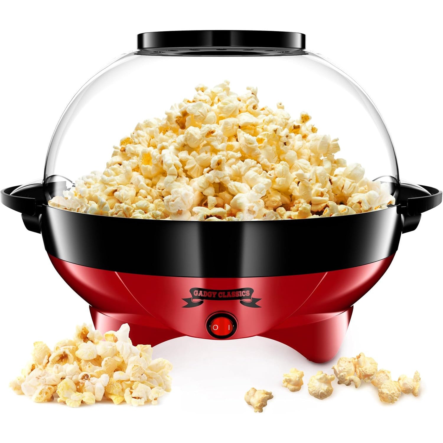 Gadgy Retro Hot Air Popcorn Maker: Oil-Free, Fast, Healthy Snack Appliance