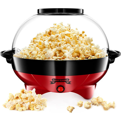 Gadgy Retro Hot Air Popcorn Maker: Oil-Free, Fast, Healthy Snack Appliance