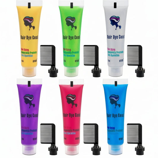 Byhoo Temporary Hair Color Comb 6-Pack Multicolor