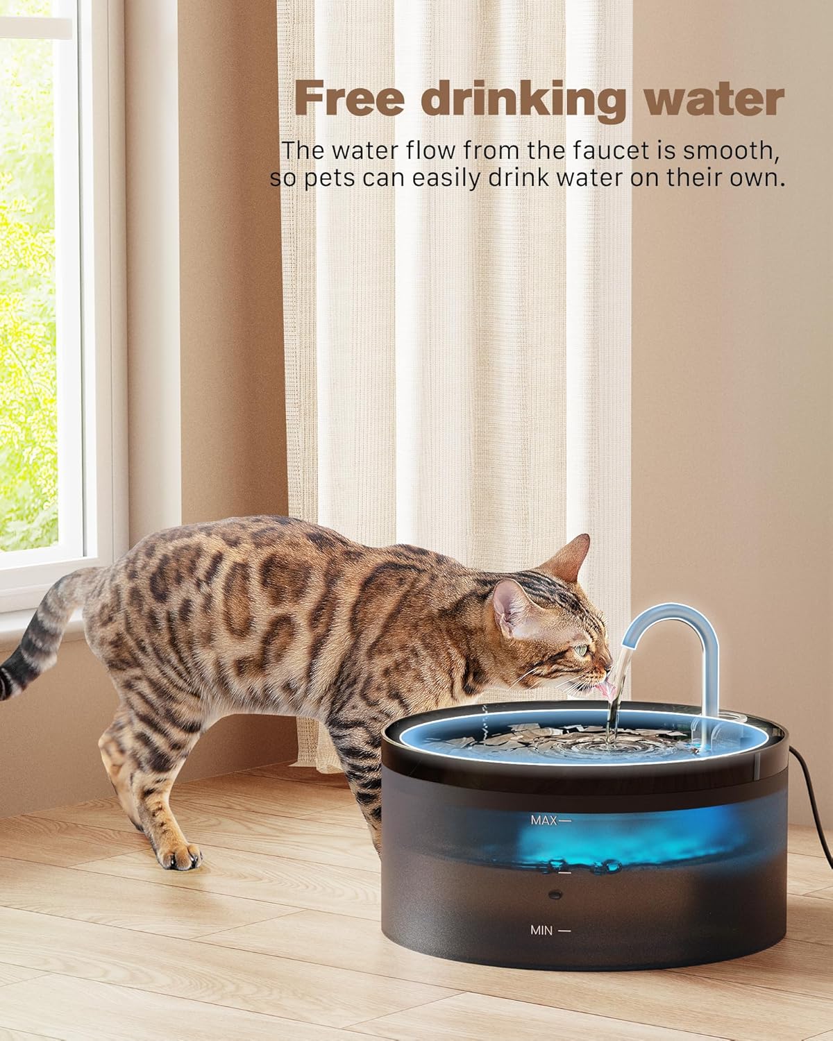 BEMOONY 3.2L Cat Water Fountain – Quiet Automatic Pet Drinking Dispenser