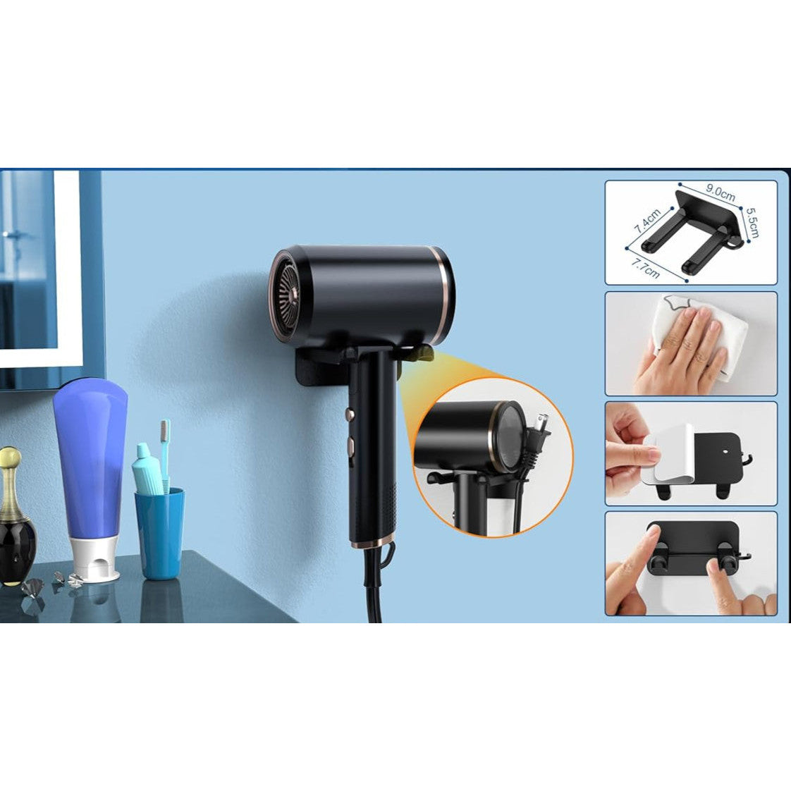 Vbrisi 2400W Foldable Ionic Hair Dryer with Diffuser
