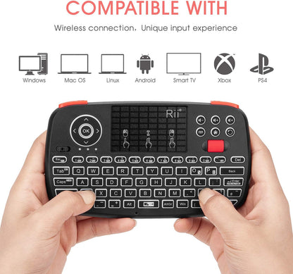 Rii i4 Dual Mode Wireless Multimedia Keyboard with Touchpad