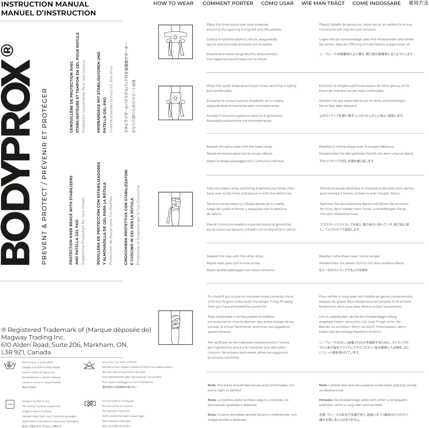 Bodyprox Knee Brace with Stabilizers and Gel Patella Pads