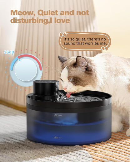 GIOTOHUN Wireless Cat Drinking Fountain 3.2L Black