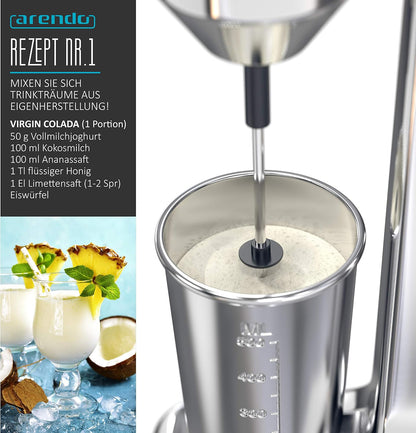 Arendo 23033072 Electric Drink Mixer 100W Silver