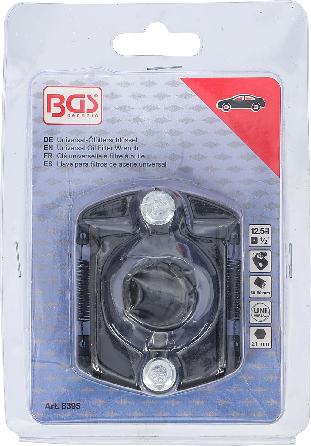 BGS Universal Oil Filter Wrench 12.5mm Drive 60-80mm