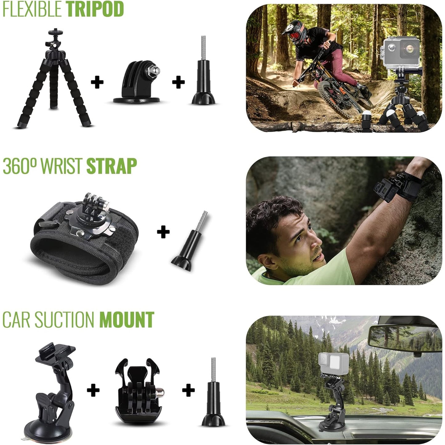DigiNerds 50-in-1 Action Camera Accessory Kit for GoPro, Insta360, DJI