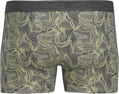 JACK & JONES Men's Jaccameron 5-Pack Cotton Blend Boxer Trunks - Soft & Stretchy