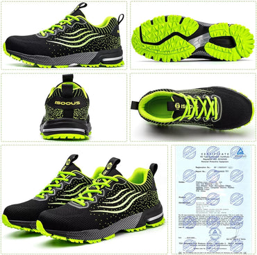 CYKYGGO Lightweight Steel Toe Safety Shoes for Men and Women