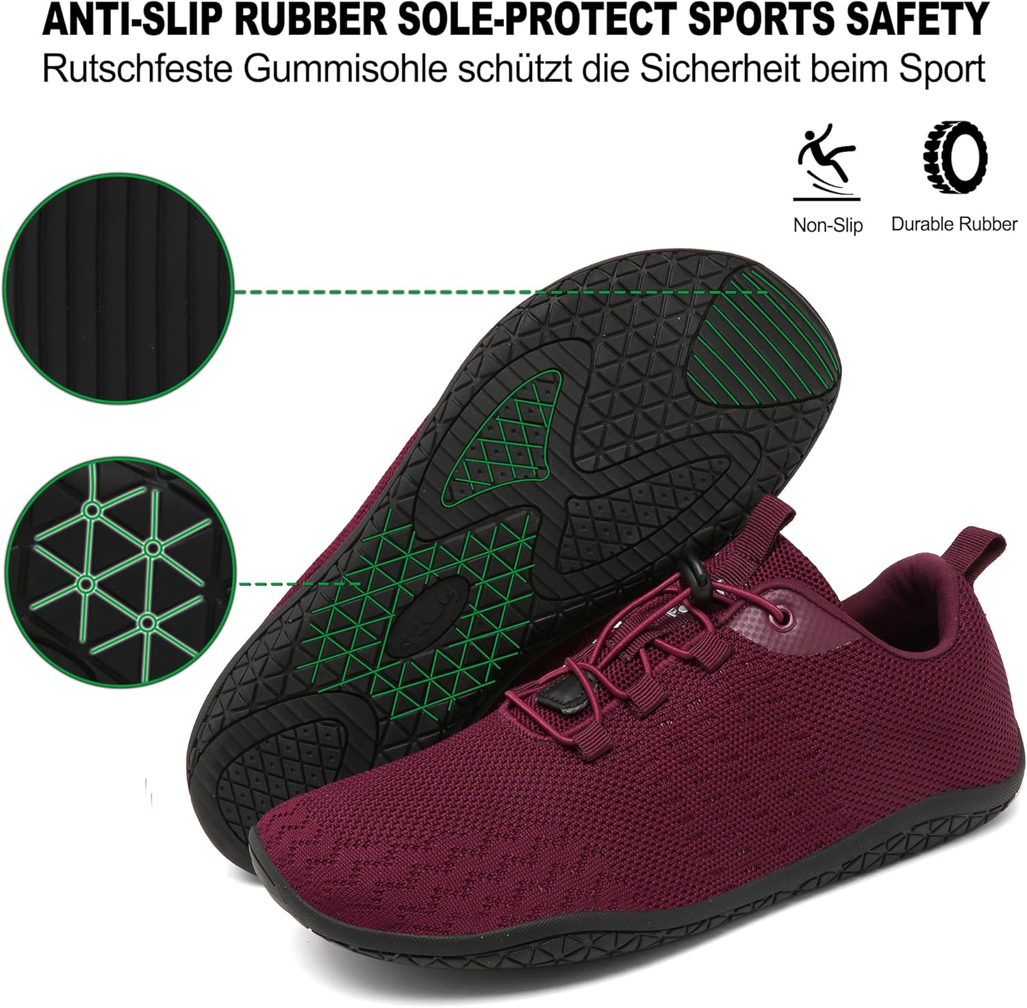 Geweo Unisex Barefoot Running Shoes – Lightweight Breathable Minimalist Design