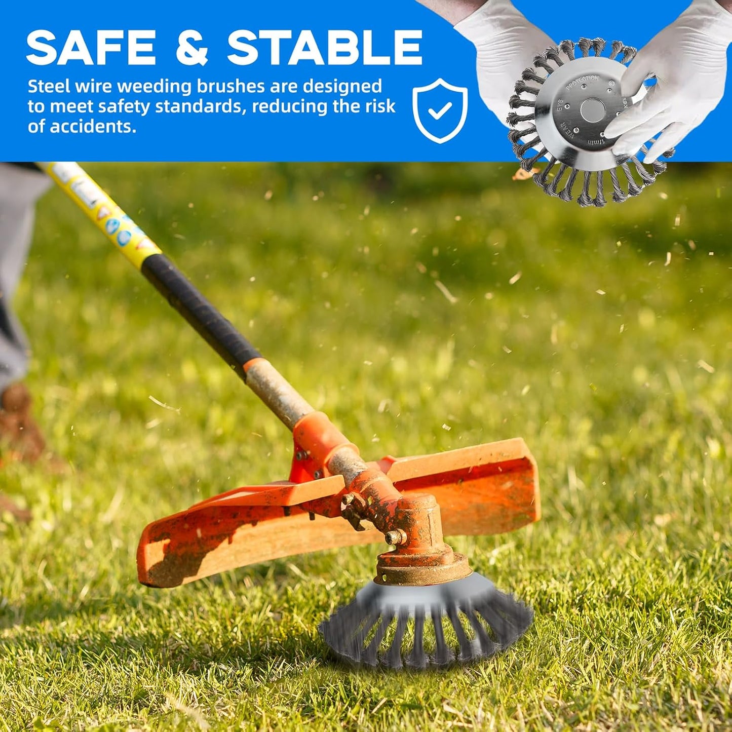 VINEST Heavy-Duty Steel Wire Weed Brush for Trimmer 25.4mm