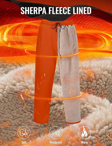 TACVASEN Men's Sherpa Lined Winter Warm Thermal Fleece Jogging Sweatpants with Pockets